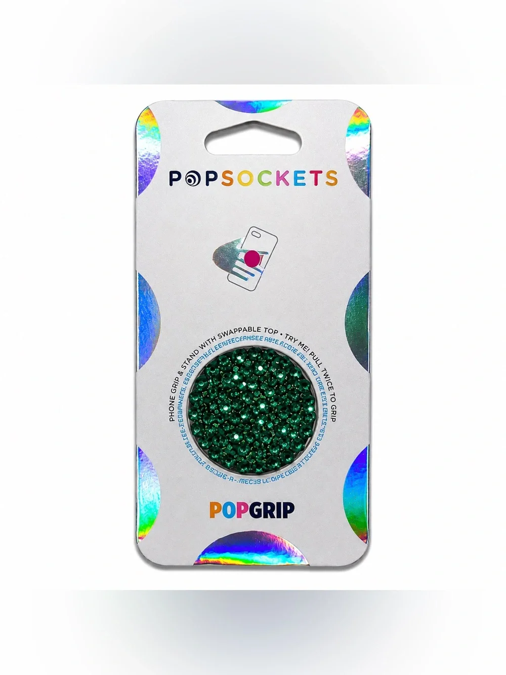 Emerald Green Luxe Crystals PopSocket Phone Holder Grip New